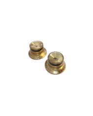 Set Gibson SG Style Knöpfe aus Plexiglas Gold metrisch, Gold Reflector, 2 Tone + 2 Volume