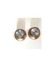 2 Gold NOT engraved TopHat Volume Knobs with Silver Reflector Cap for Gibson SG style