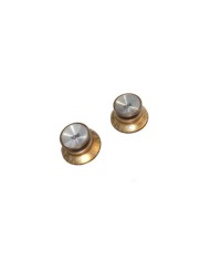 Set de Boutons Style Gibson SG en plexi Gold Metrique non grave Silver reflector,  2 Tone + 2 Volume