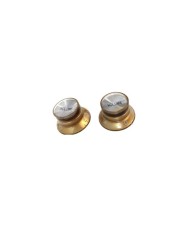 Set de Boutons Style Gibson SG en plexi Gold Metrique non grave Silver reflector,  2 Tone + 2 Volume