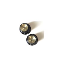 2 Gibson SG style Black Tone Knobs with Gold Reflector Cap NOT engraved