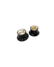 Set de Boutons Style Gibson SG en plexi Black Metrique non grave Gold reflector,  2 Tone + 2 Volume