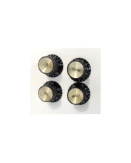 Set de Boutons Style Gibson SG en plexi Black Metrique non grave Gold reflector,  2 Tone + 2 Volume
