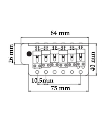 Strat Tremolo, Chrom, Block und Saitenreiter aus massivem Messing, 10.5mm