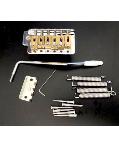Strat Tremolo, Chrom, Block und Saitenreiter aus massivem Messing, 10.5mm