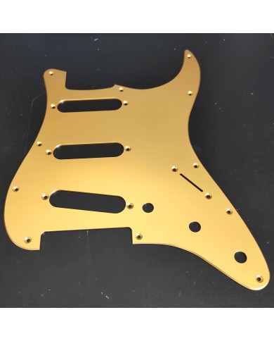 Schlagbrett eloxiert Gold 11 Löcher für Stratocaster ab '72