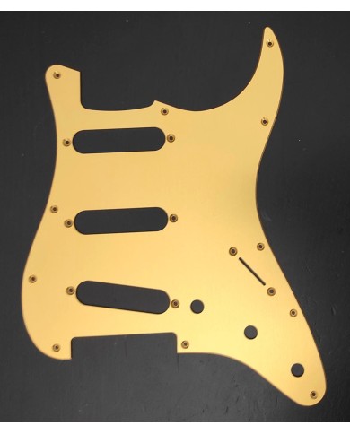 Schlagbrett eloxiert Gold 11 Löcher für Stratocaster ab '72