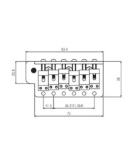 Tremolo Strat Chrome bloc et pontets en laiton massif 11.3mm
