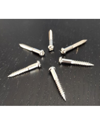 60 vernickelte Schrauben 3.5x25mm für Vintage 6-Schrauben Stratocaster Tremolo