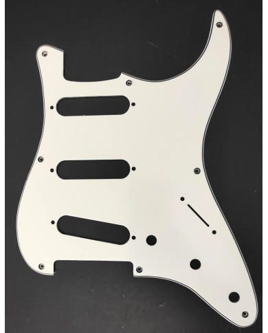Parchment Pickguard SSS, 3-lagig, 8 Löcher, Stratocaster Stil 54-59