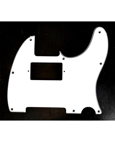 Weißes Schlagbrett 3-lagig, 8 Löcher für Telecaster mit Humbucker