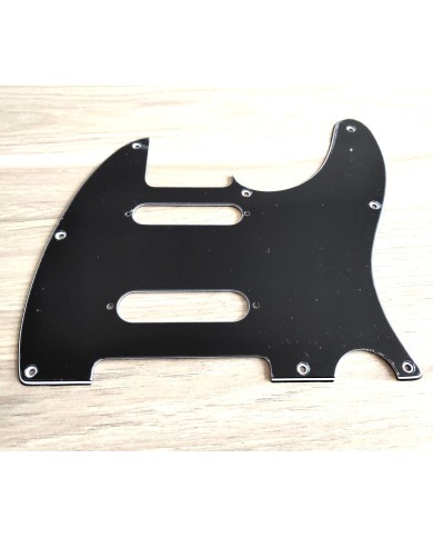 Schwarzes 3-lagiges 8-Loch-Schlagbrett für Telecaster mit Stratocaster-Ausschnitt und Mittel-Pickup