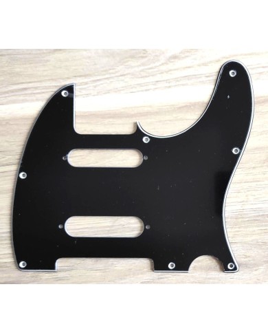 Schwarzes 3-lagiges 8-Loch-Schlagbrett für Telecaster mit Stratocaster-Ausschnitt und Mittel-Pickup