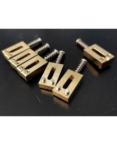 Pontets En Laiton Musiclily Pour Guitare Strat/Tele - Largeur 10.8mm, Vis Inox Incluses - Lot De 6 - Couleur Originale