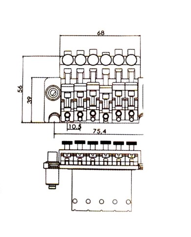 Floyd Rose Single-Locking-Vibratosystem Schwarz R1 (42mm), Block 36 mm, L92mm