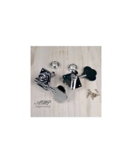 4 linkshändige Sandberg Bass-Mechaniken, Chrom, für Precision, Jazz Bass