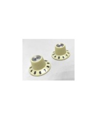 2 weiße Fender Witch Hat Knöpfe Vintage, Pure Vintage 1965 Jazzmaster 099-2086-000