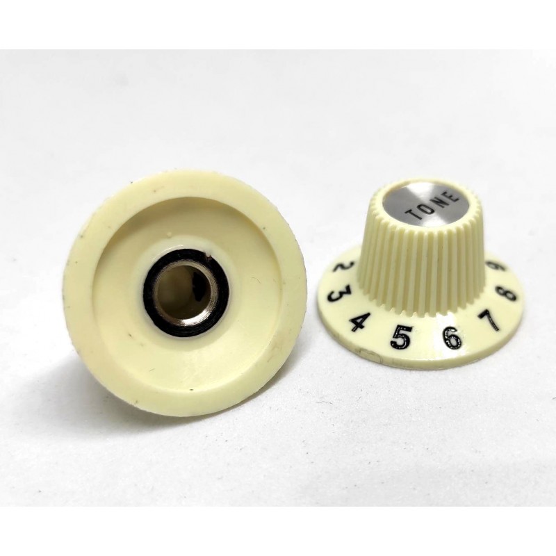 2 Fender® pure vintage 1965 Jazzmaster witch hat Knobs Vintage White