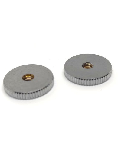 2 verchromte Rändelräder für Tune-o-Matic-Brückenpfosten, US-Gewinde