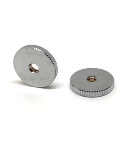 2 verchromte Rändelräder für Tune-o-Matic-Brückenpfosten, US-Gewinde