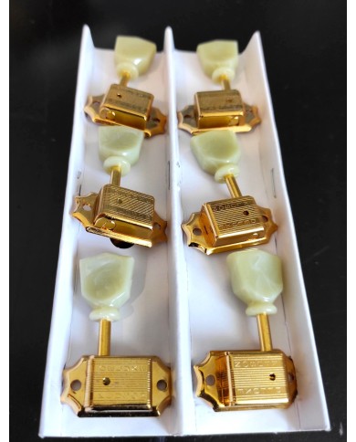 Kluson Vintage-Mechaniken Gold, Tulpenflügel MC33G