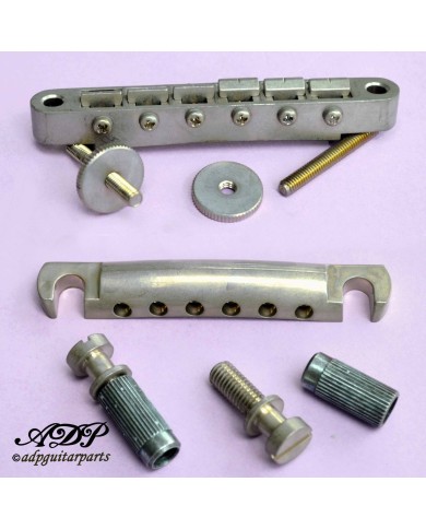 Gotoh Relic GE101 Stoptail-Saitenhalter + GE104B Tune-o-matic Bridge, Nickel Aged