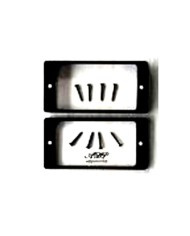 2 gewölbte schwarze Humbucker-Rahmen für Gibson LP + 8 Schrauben