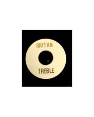 Cream Les Paul Rhythm/Treble Ring Toggle Switch Plate, Gold lettering, Sticker