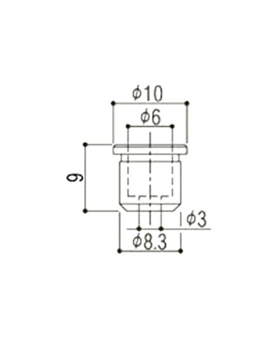 6 String Ferrules Gotoh Chrom 8.3 mm für Telecaster mit Saitenführung durch den Korpus