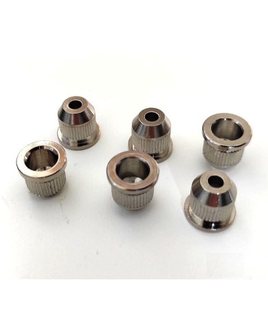 6 Saitenhülsen Nickel 8.2mm für Telecaster mit Saitenführung durch den Korpus