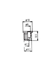 6 Saitenhülsen Nickel 8.2mm für Telecaster mit Saitenführung durch den Korpus