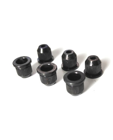 6 Saitenhülsen Schwarz 8.2mm für Telecaster mit Saitenführung durch den Korpus
