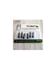 Set traditioneller schwarzer Tusq 5.1mm Brückenpins (6 Stück) mit Paua-Einlagen