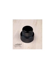 Gewölbter Aufsteckknopf für metrisches Doppelkonzentrik-Poti 25x19mm Schwarz