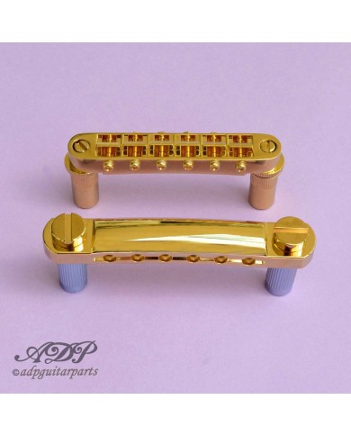 Metrisches Set Gotoh GE101Z Saitenhalter + GE103B Tune-O-Matic Steg Gold