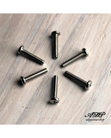 6 Schrauben für Micro Stratocaster, Nickel, 3,30 mm x 18 mm
