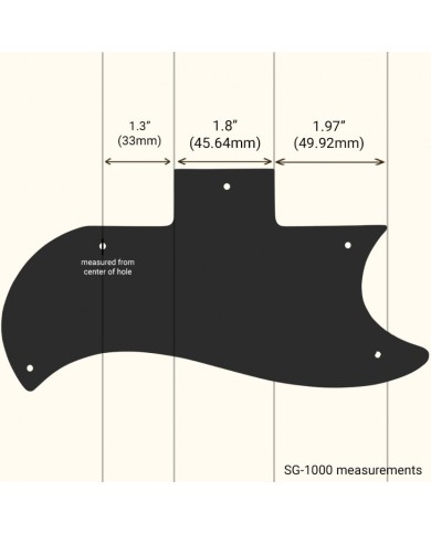 Linkshänder-Pickguard Schwarz HalfFace 3-lagig für Gibson SG Vintage 1961-1970