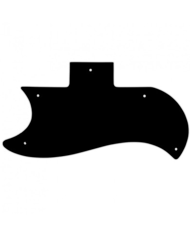 Linkshänder-Pickguard Schwarz HalfFace 3-lagig für Gibson SG Vintage 1961-1970