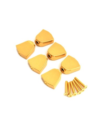 6 Tulpen-Metallknöpfe Gold für Grover-Mechaniken 3+3