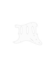 Pickguard Gaucher SSS Stratocaster Blanc 3 ply 11 trous