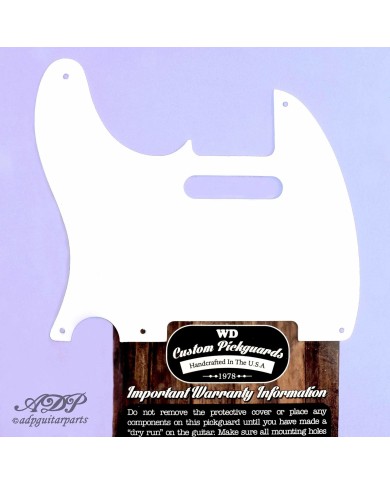 Schlagbrett Weiß LINKSHÄNDER dünn 060" Telecaster Vintage USA 1-lagig 5 Löcher
