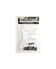 Pickguard Gaucher SSS Stratocaster Blanc 3 ply 11 trous