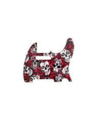Schlagbrett Dia De Muertos Calavera Skull & Rose für Telecaster USA, 8 Schrauben