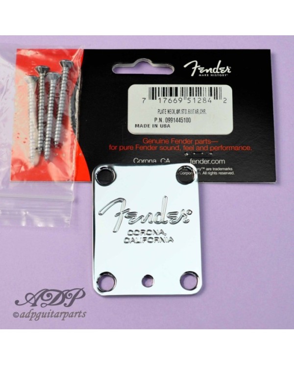 Plaque De Manche Guitare/Basse - Acier Inoxydable - 51.4x64.7mm - 4 Troux - Renfort Connexion