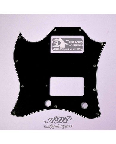 Schwarzes FullFace 3-lagiges Linkshänder-Schlagbrett für Gibson SG