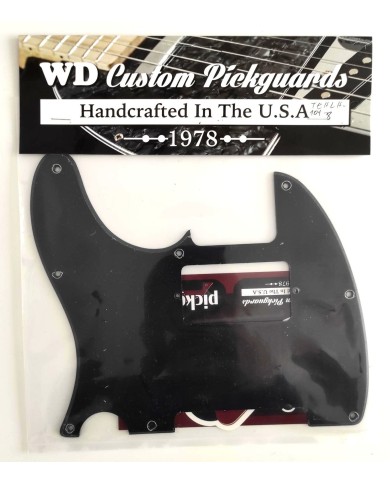 Linkshänder-Pickguard für Telecaster mit Humbucker im Vintage-Stil 1-lagig 8 Löcher Schwarz