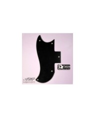 Linkshänder-Pickguard Schwarz HalfFace 3-lagig für Gibson SG Vintage 1961-1970