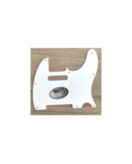 Pickguard Blanc GAUCHER fin 060" Telecaster Vintage USA 3ply 8 trous