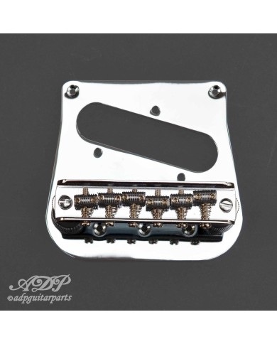 Tele-zu-Bigsby-B5/50-WD-Umrüstkit: Brücke mit 6 Saitenreitern + Pickup-Platte, Chrom