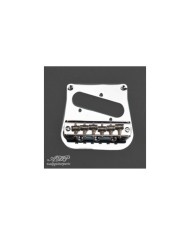 Tele-zu-Bigsby-B5/50-WD-Umrüstkit: Brücke mit 6 Saitenreitern + Pickup-Platte, Chrom